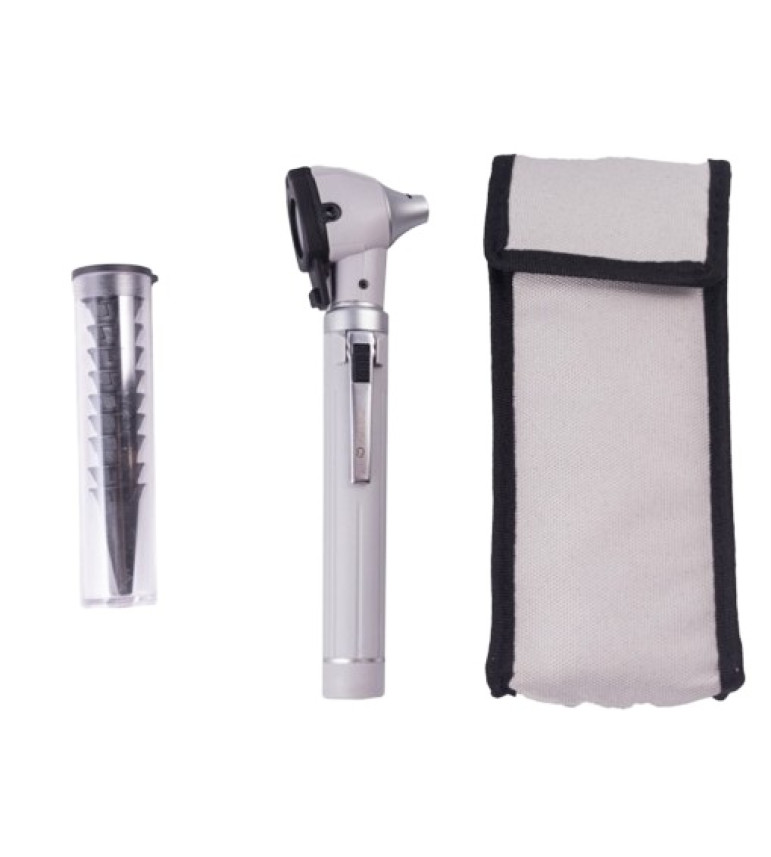 Otoscópio Fibra Óptica Colors Cinza C/10 Espéculos- Medicate