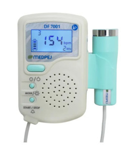 Detector Fetal Portátil Digital DF-7001 D Com Carregador + Bateria Recarregável - Medpej