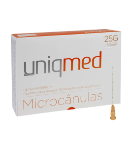 Microcânula para Preenchimento Fácial Estéril C/24Un UNIQMED (25Gx50Mm)