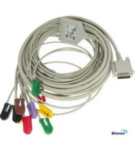 Cabo Paciente 10 Vias Tipo Garra para Eletrocardiógrafo (ECG) - Bionet