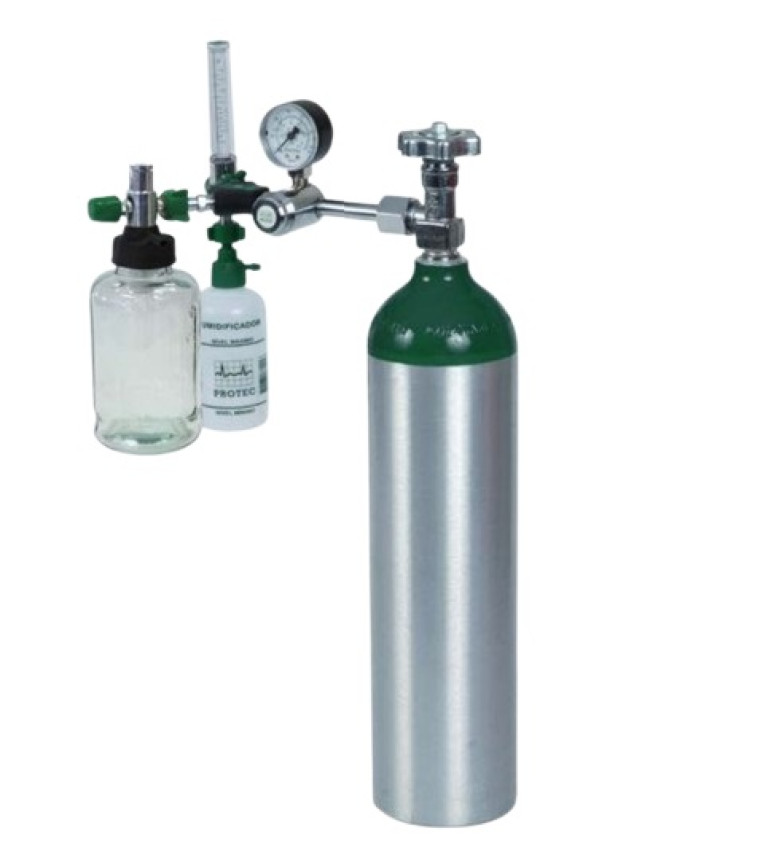 Conjunto de Oxigenação e Aspiração C/Carrinho e Cilindro de 3 Litros - Protec